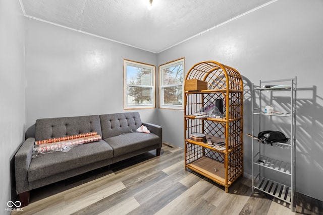 living room with hardwood / wood-style floors