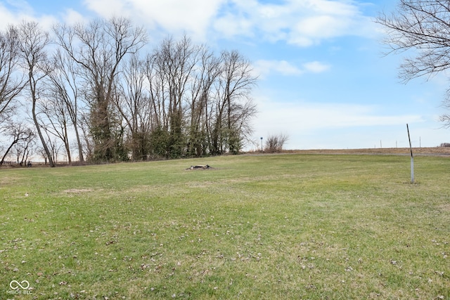 view of yard with a rural view