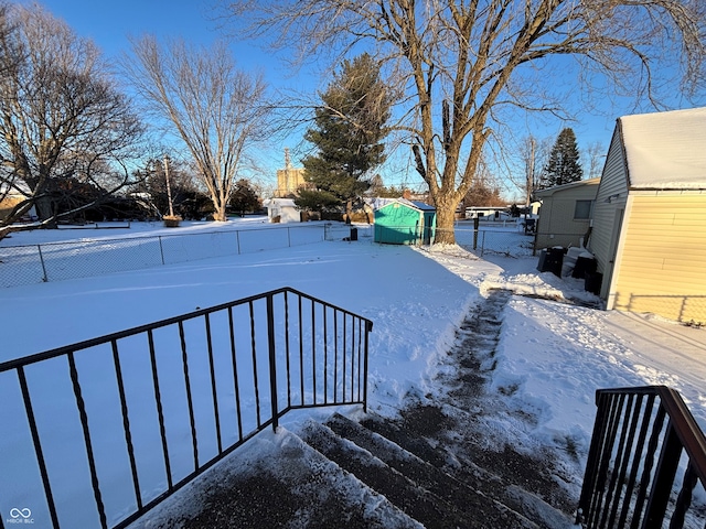 view of snowy yard