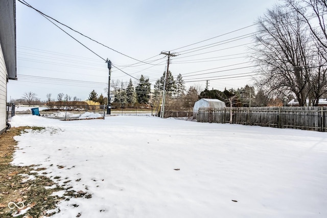 view of snowy yard