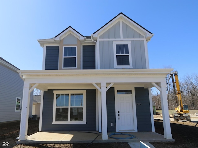 view of front of house with a porch and board and batten siding