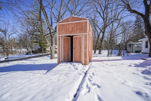 view of snow covered structure