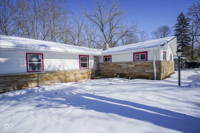 view of snowy exterior