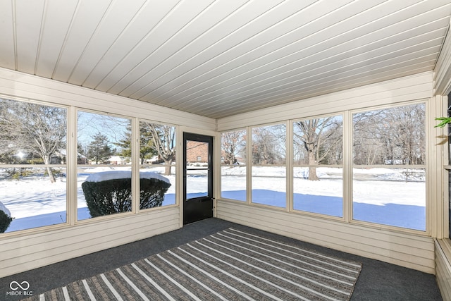 view of unfurnished sunroom