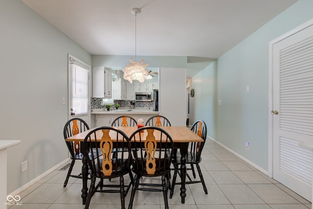 view of tiled dining area