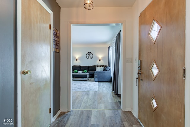 entryway featuring light hardwood / wood-style floors