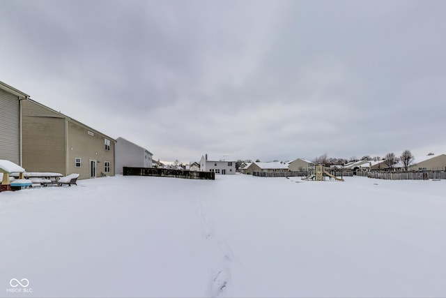 view of snowy yard