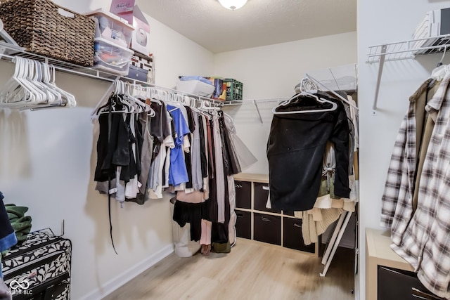 spacious closet with wood-type flooring