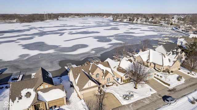 view of snowy aerial view