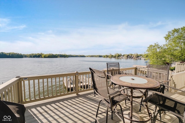 3150 Beach Blvd, Cicero, IN 46034 - deck featuring a water view and outdoor dining space