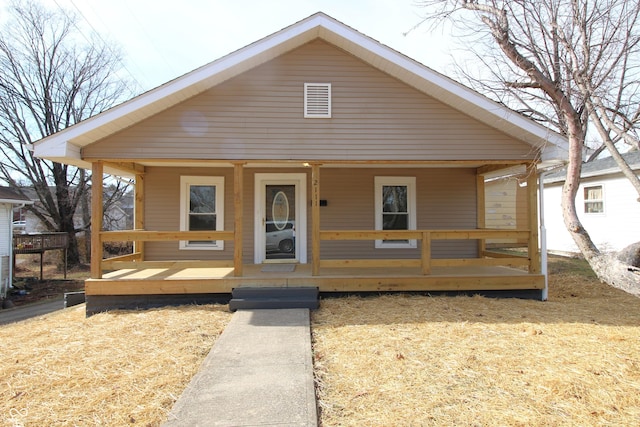 bungalow-style home with covered porch