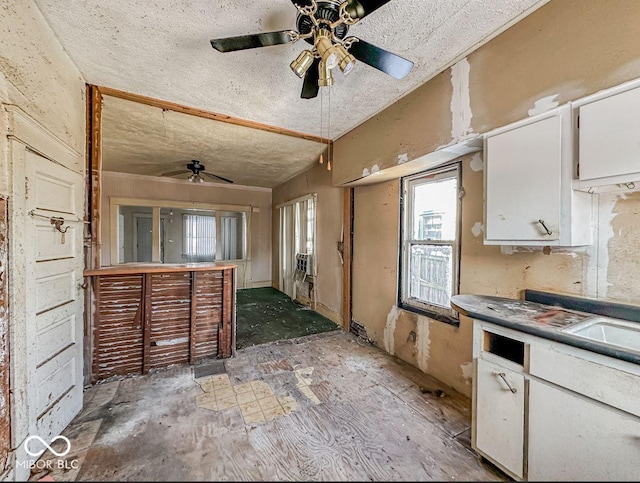 kitchen featuring white cabinets