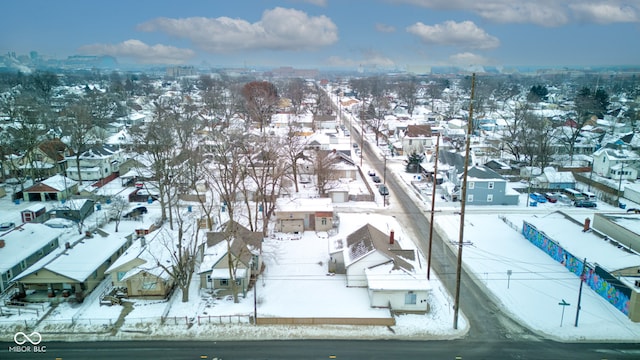 view of snowy aerial view