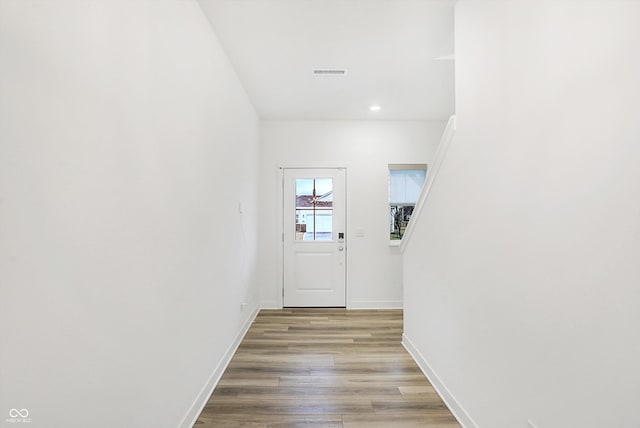 entryway featuring light wood-type flooring