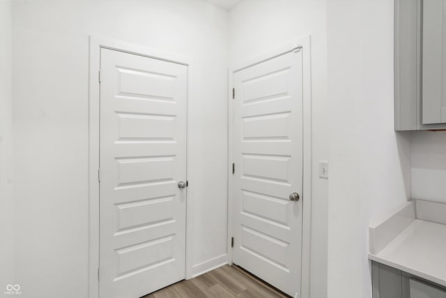 interior space featuring light wood-type flooring