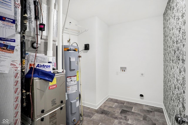 utilities with heating unit and water heater