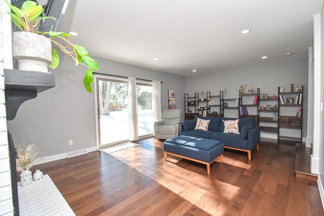 living room featuring hardwood / wood-style floors