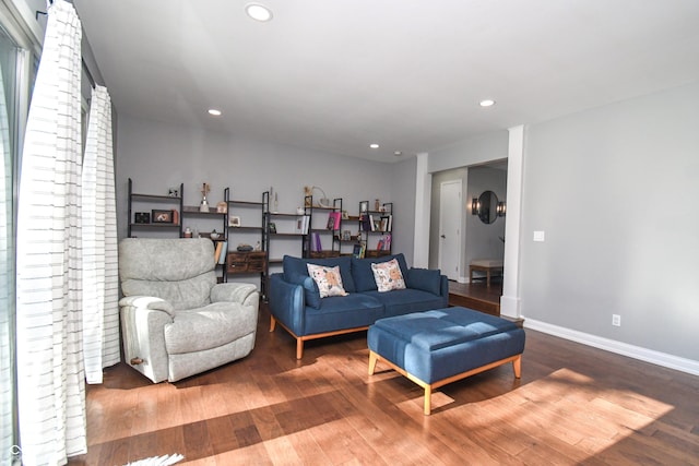 living room featuring hardwood / wood-style flooring