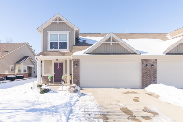 craftsman inspired home with a garage