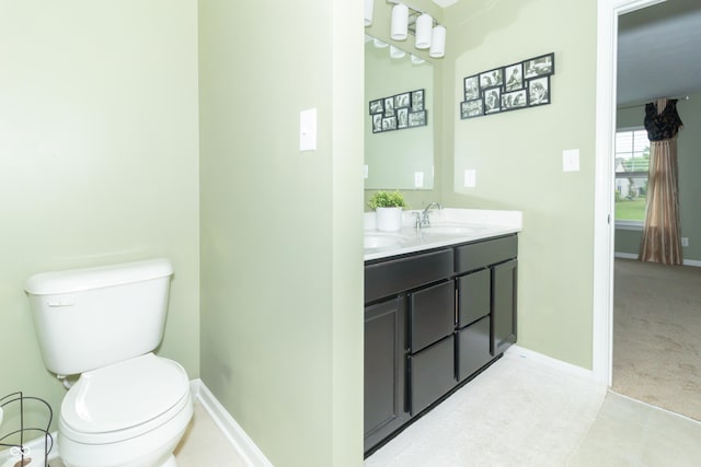 1226 Arlington Dr, Greenfield, IN 46140 - bathroom with toilet and double vanity