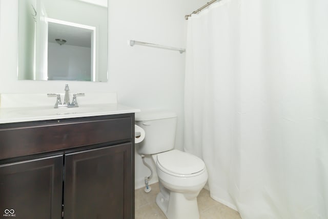 1226 Arlington Dr, Greenfield, IN 46140 - bathroom featuring vanity, tile patterned floors, and curtained shower