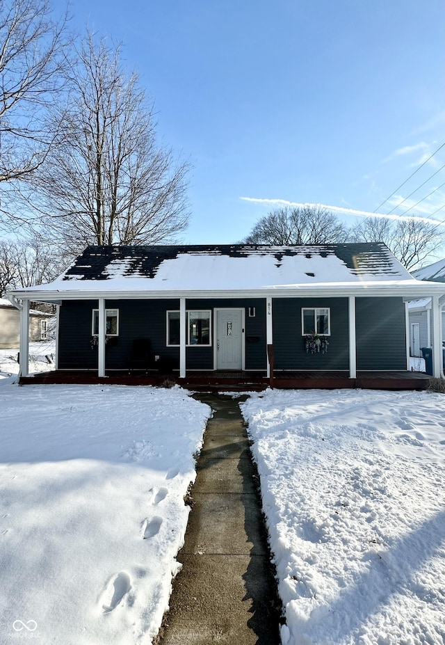 view of single story home