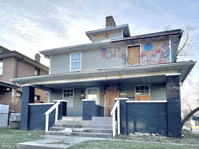 view of front of home with a porch