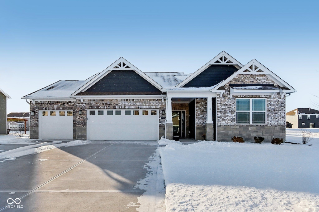 view of front of home with a garage