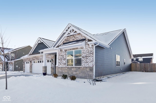 view of front of property featuring a garage