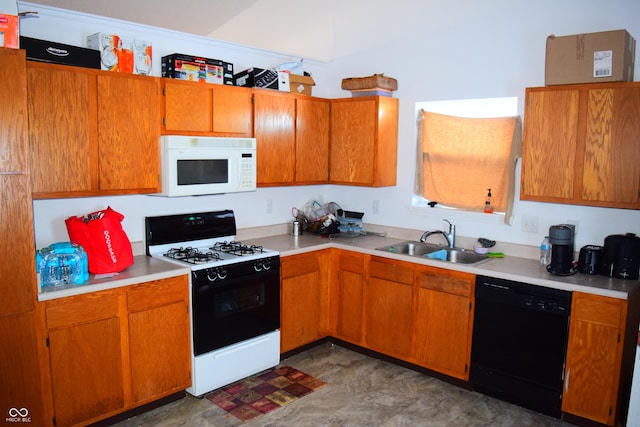 kitchen featuring dishwasher, range with gas stovetop, and sink