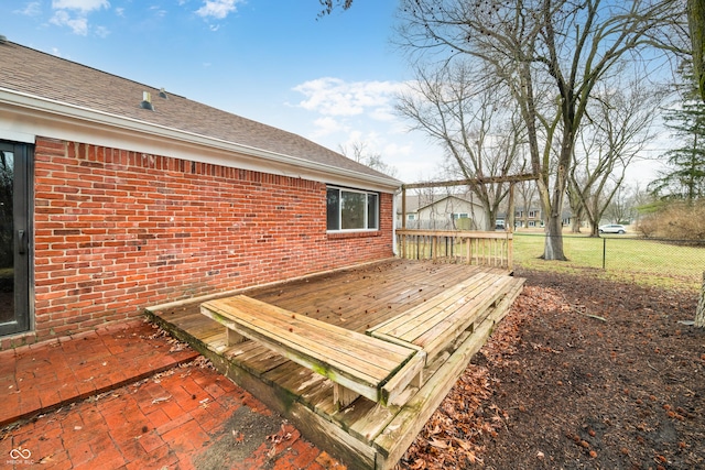 deck featuring fence