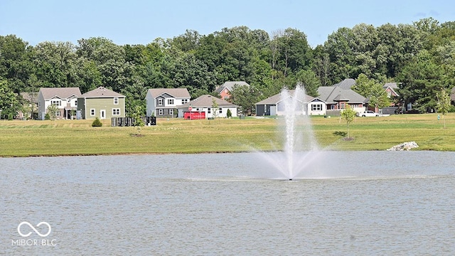 exterior space featuring a water view