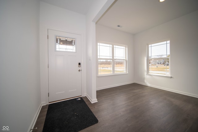 entryway featuring dark hardwood / wood-style floors