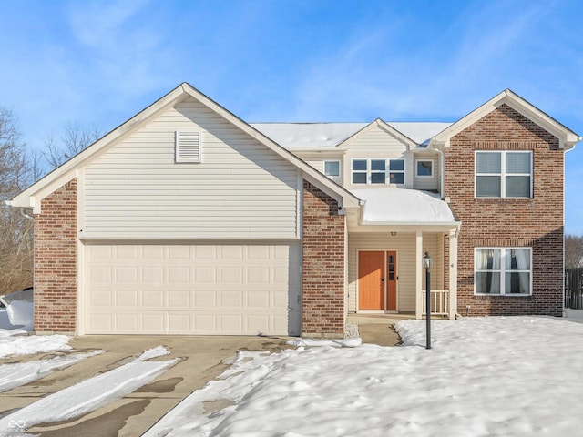 front of property featuring a garage