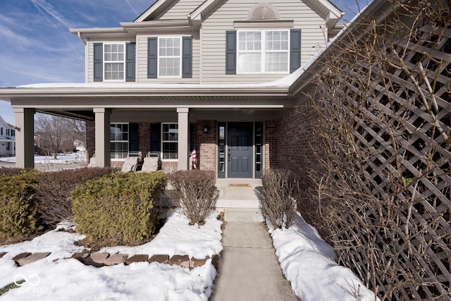 view of front of property with a porch