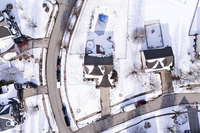 view of snowy aerial view