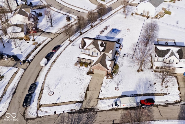 view of snowy aerial view