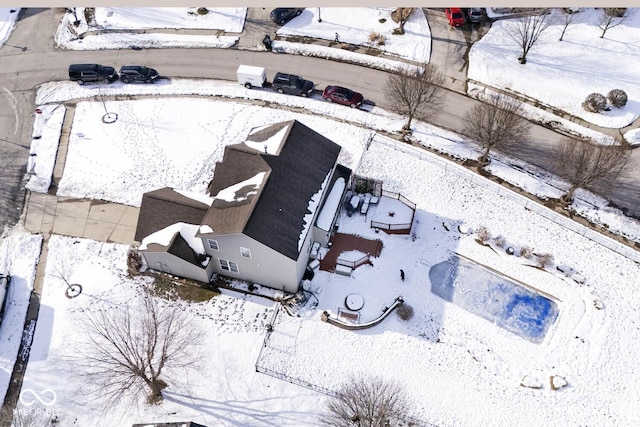 view of snowy aerial view