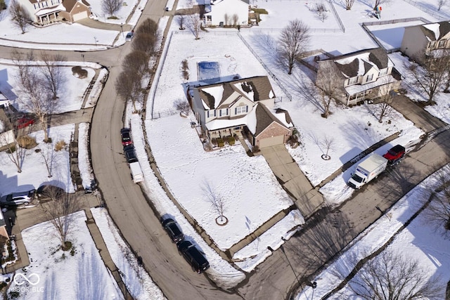 view of snowy aerial view