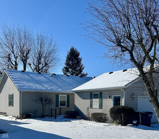 exterior space featuring a garage