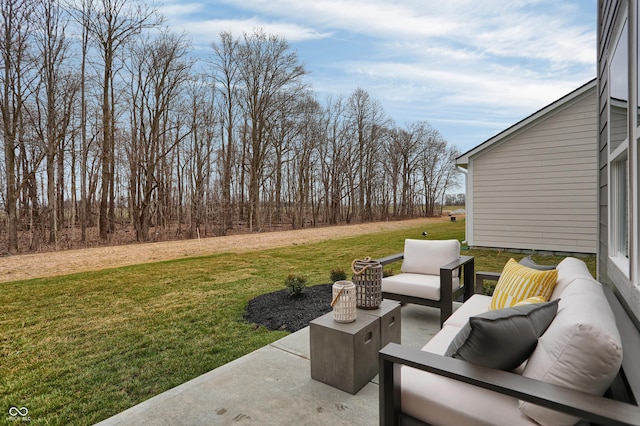 view of patio featuring an outdoor living space