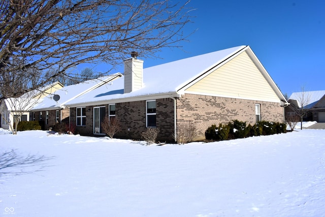 view of snow covered exterior