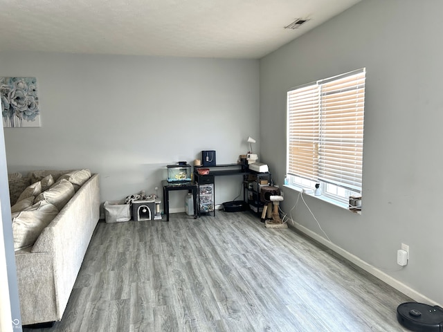 office area featuring hardwood / wood-style flooring