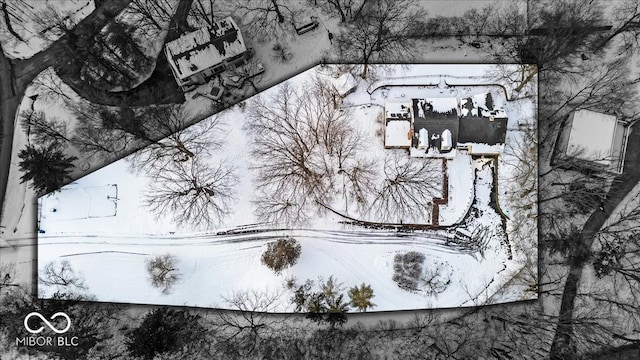 view of snowy aerial view