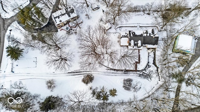 view of snowy aerial view