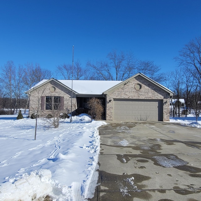 single story home with a garage