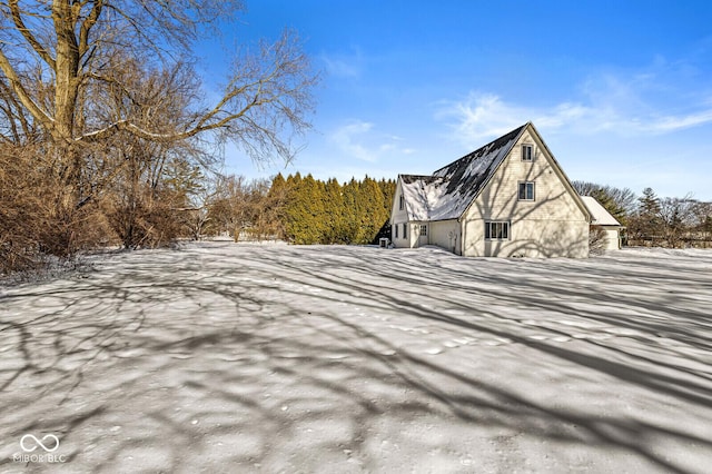 view of snowy exterior