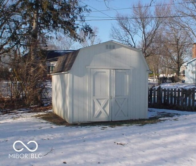 view of snow covered structure