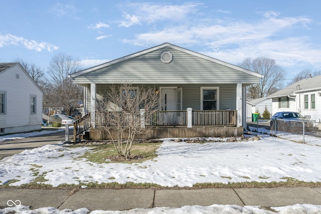 bungalow featuring a porch