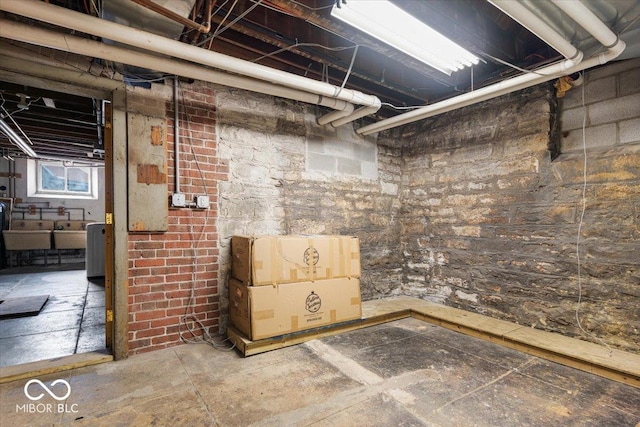 basement with sink